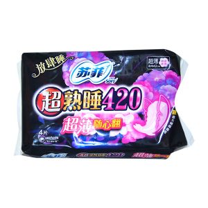 * 苏菲超熟睡随心翻420棉质丝薄夜用4片