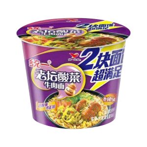 * 统一大食桶老坛酸菜牛肉面155g